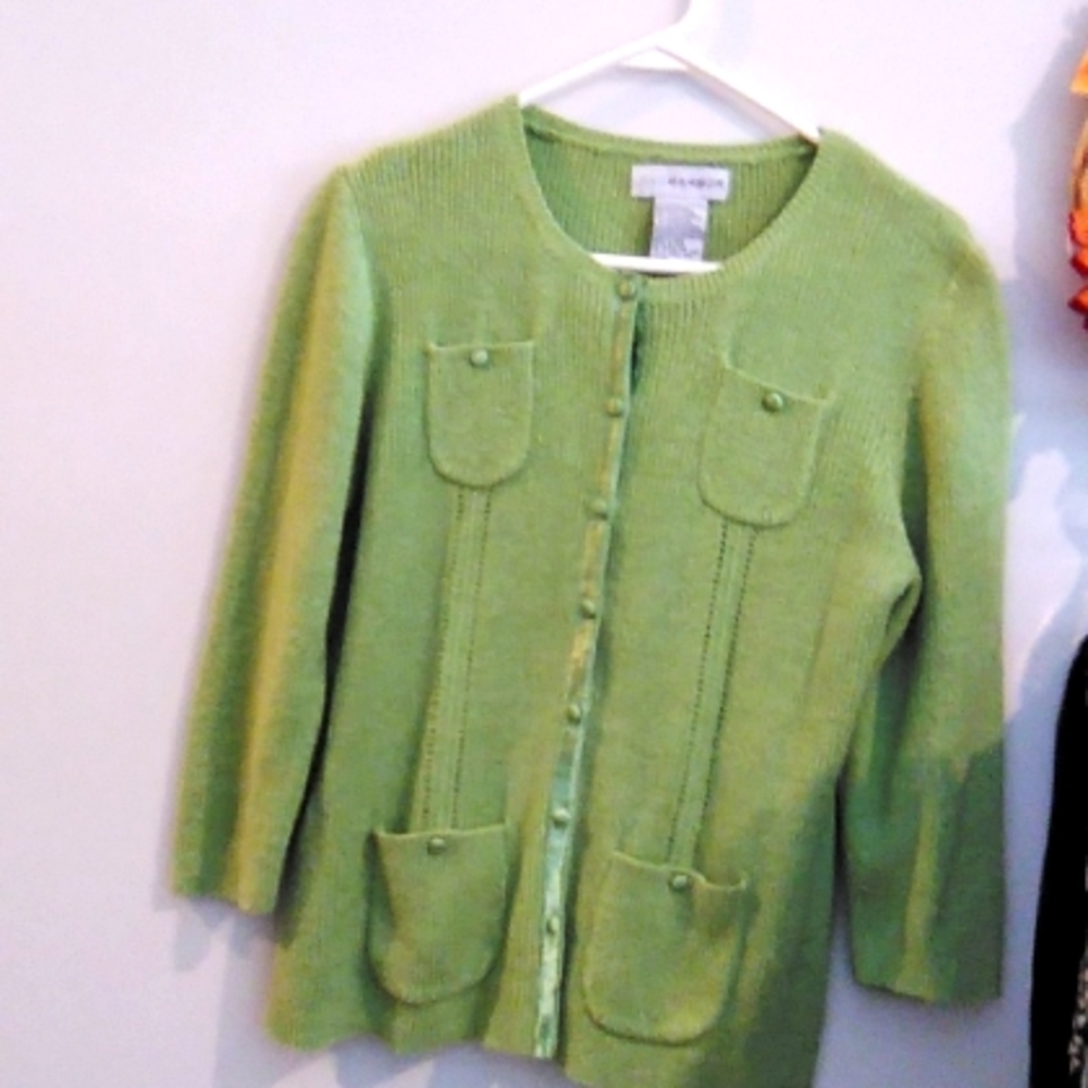 Button up sweater.